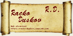 Racko Duškov vizit kartica